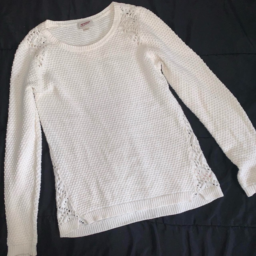 Womens Arizona Jeans White Knit Boho Sweater Size S